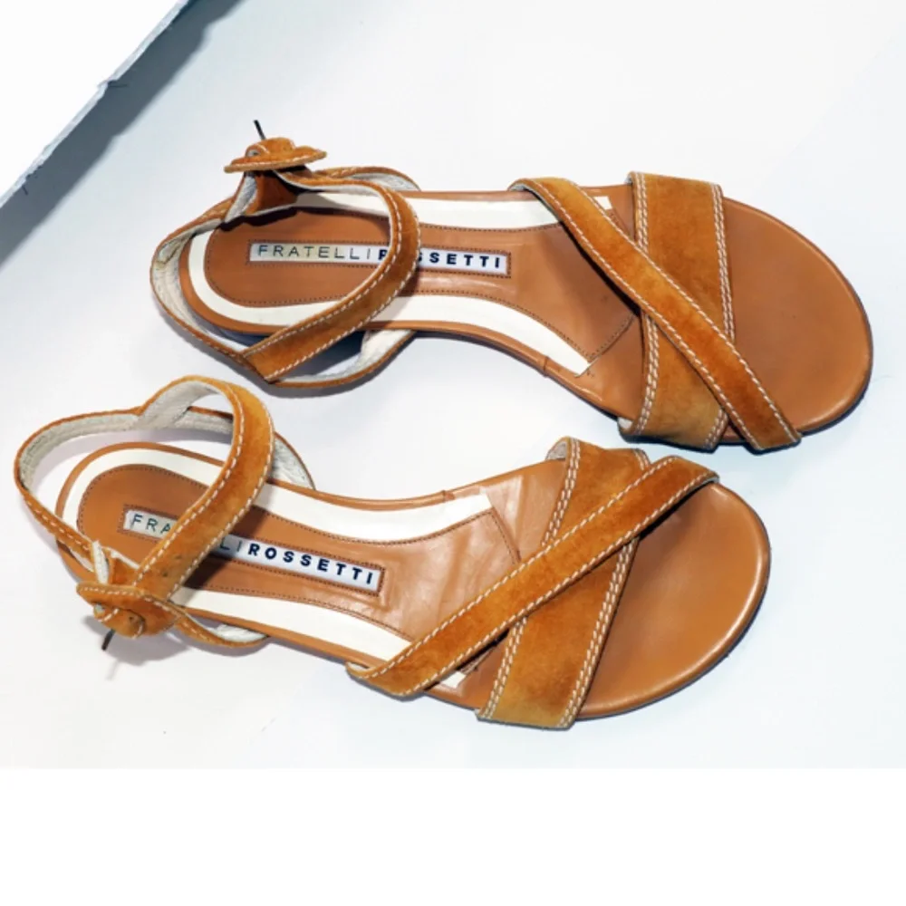 fratelli rossetti   sandals flats  lovingly worn - Picture 2 of 6